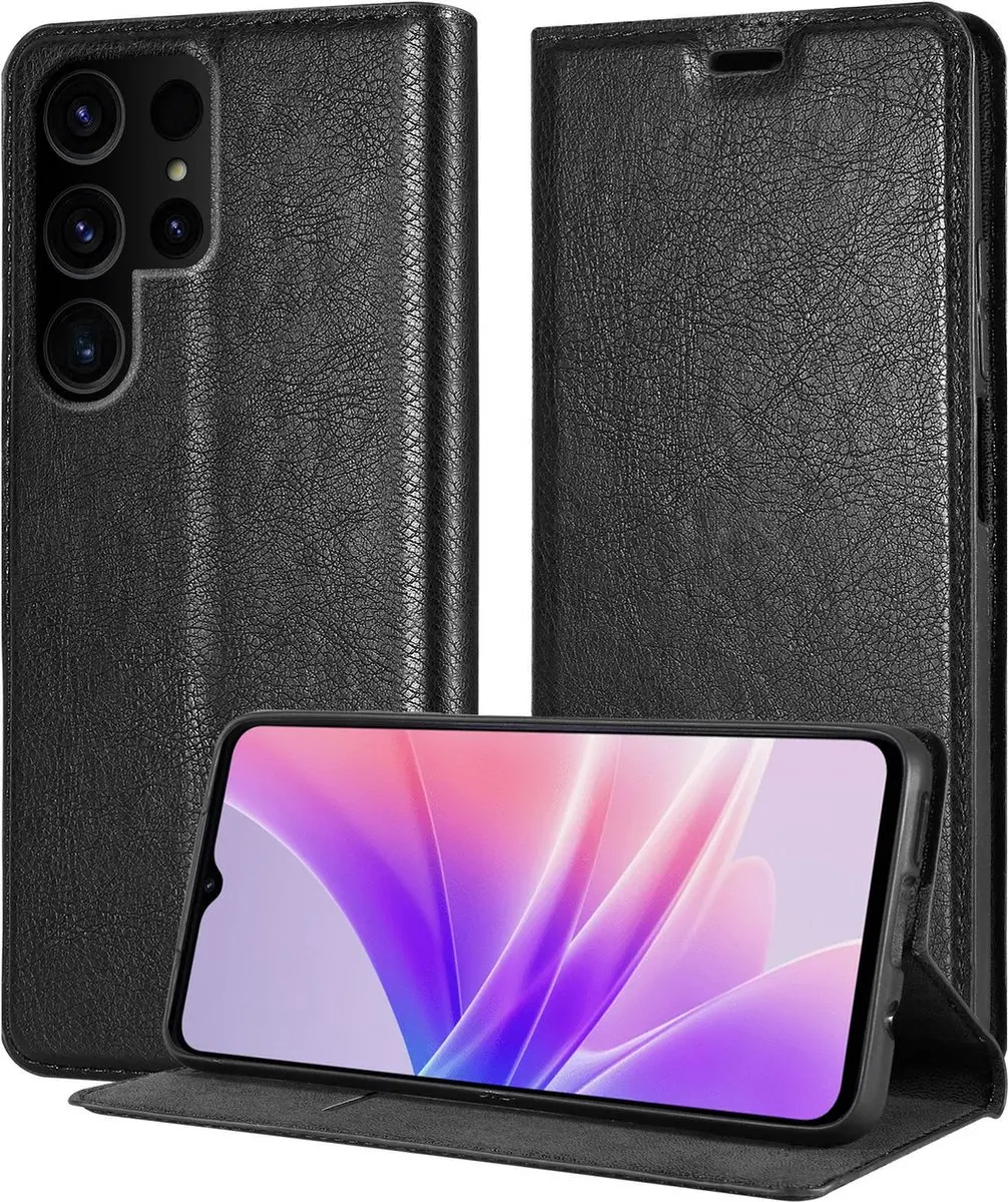 Cadorabo Hoesje geschikt voor Samsung Galaxy S23 ULTRA in ZWARTE NACHT