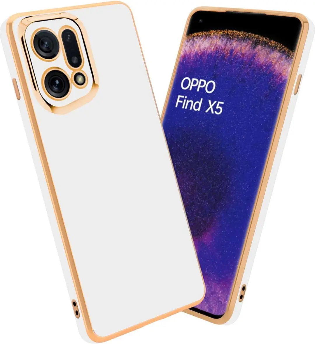 Cadorabo Hoesje geschikt voor Oppo FIND X5 in Glossy Wit