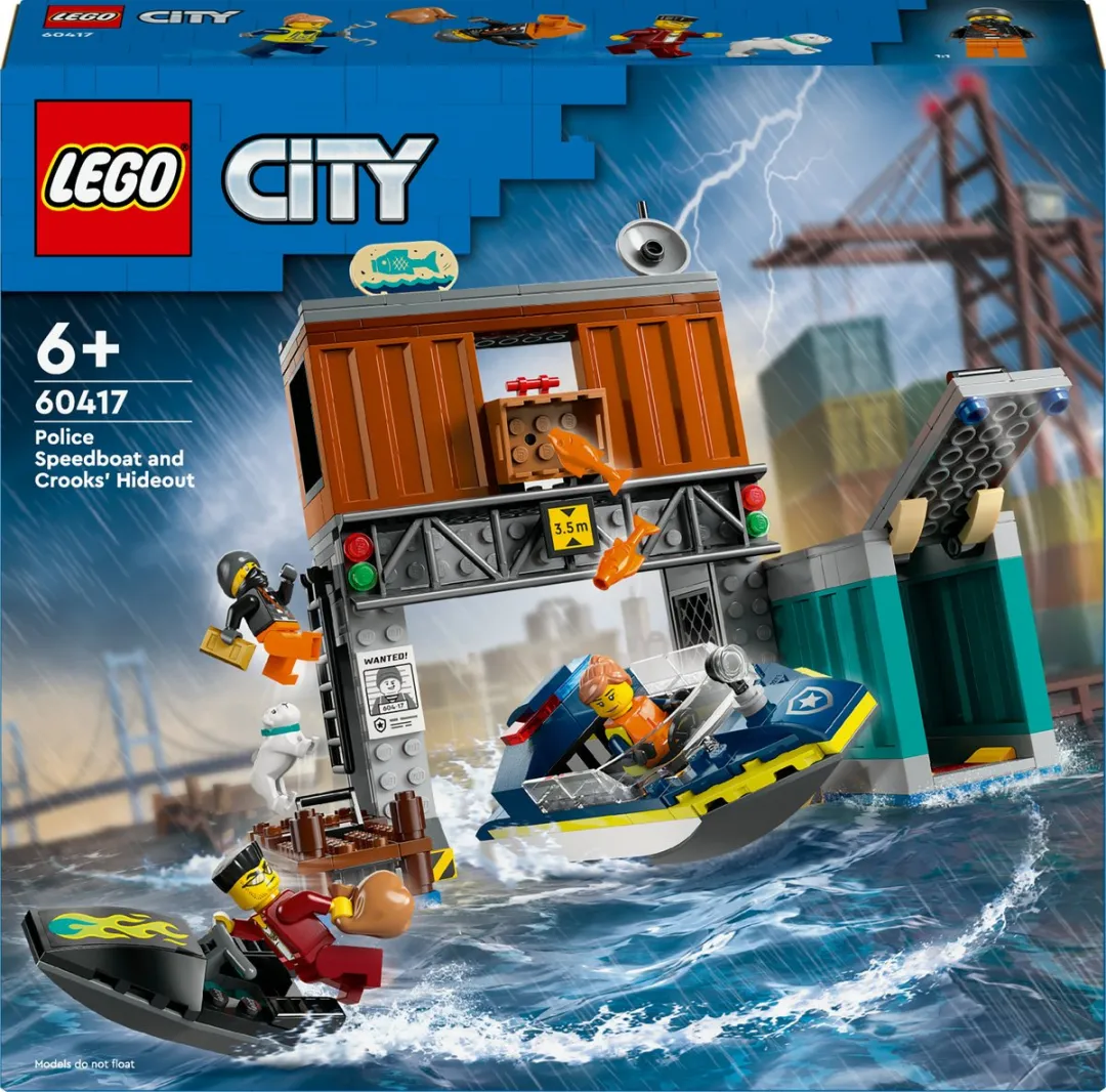 LEGO City 60417 Politiespeedboot & Boevenschuilplaats