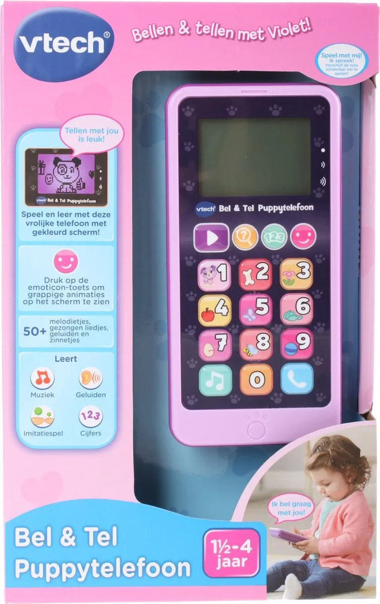 VTech Bel & Tel Puppytelefoon 80-603752 - Roze