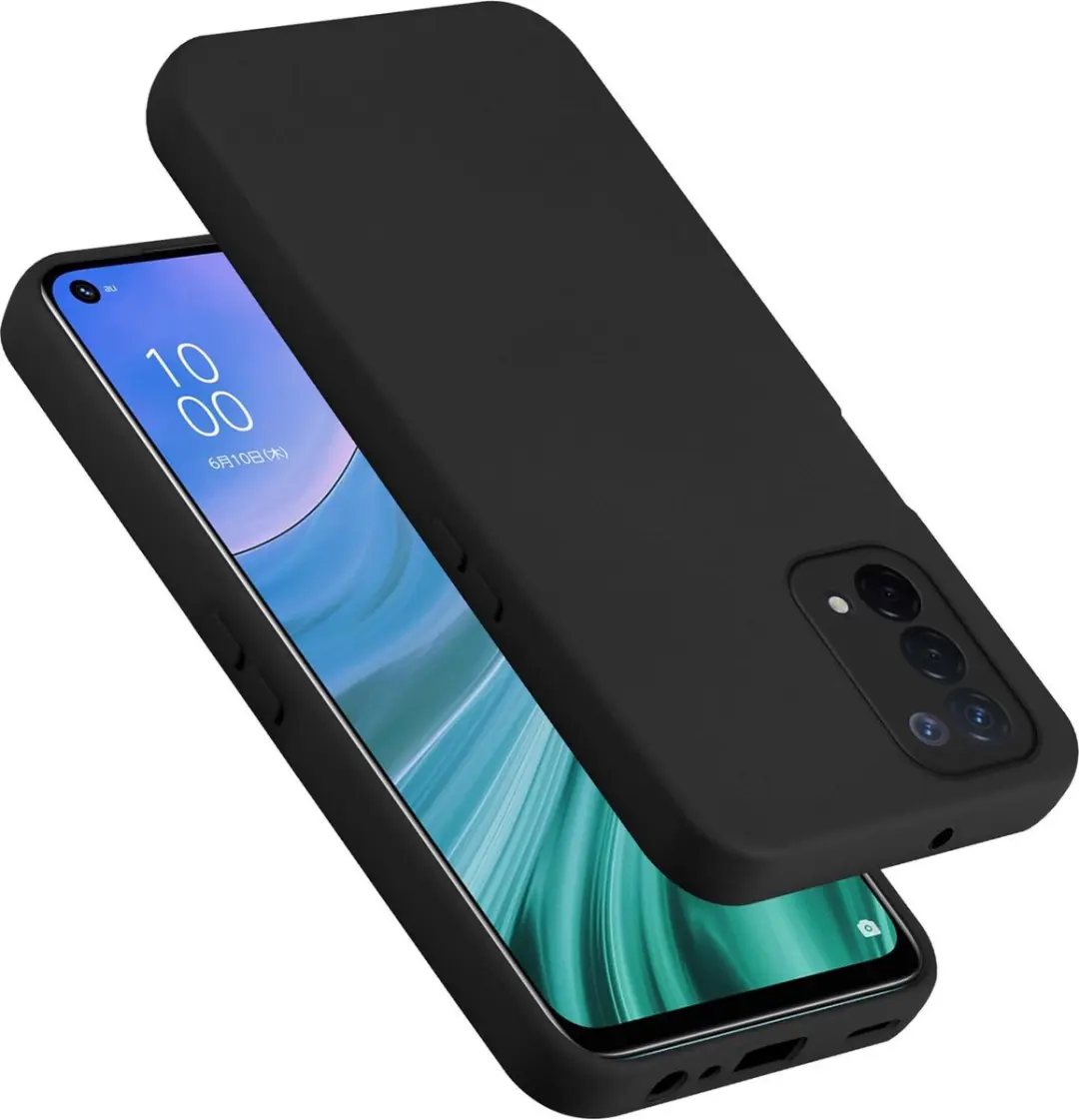Cadorabo Hoesje geschikt voor OPPO A54 5G / A74 5G in LIQUID ZWART