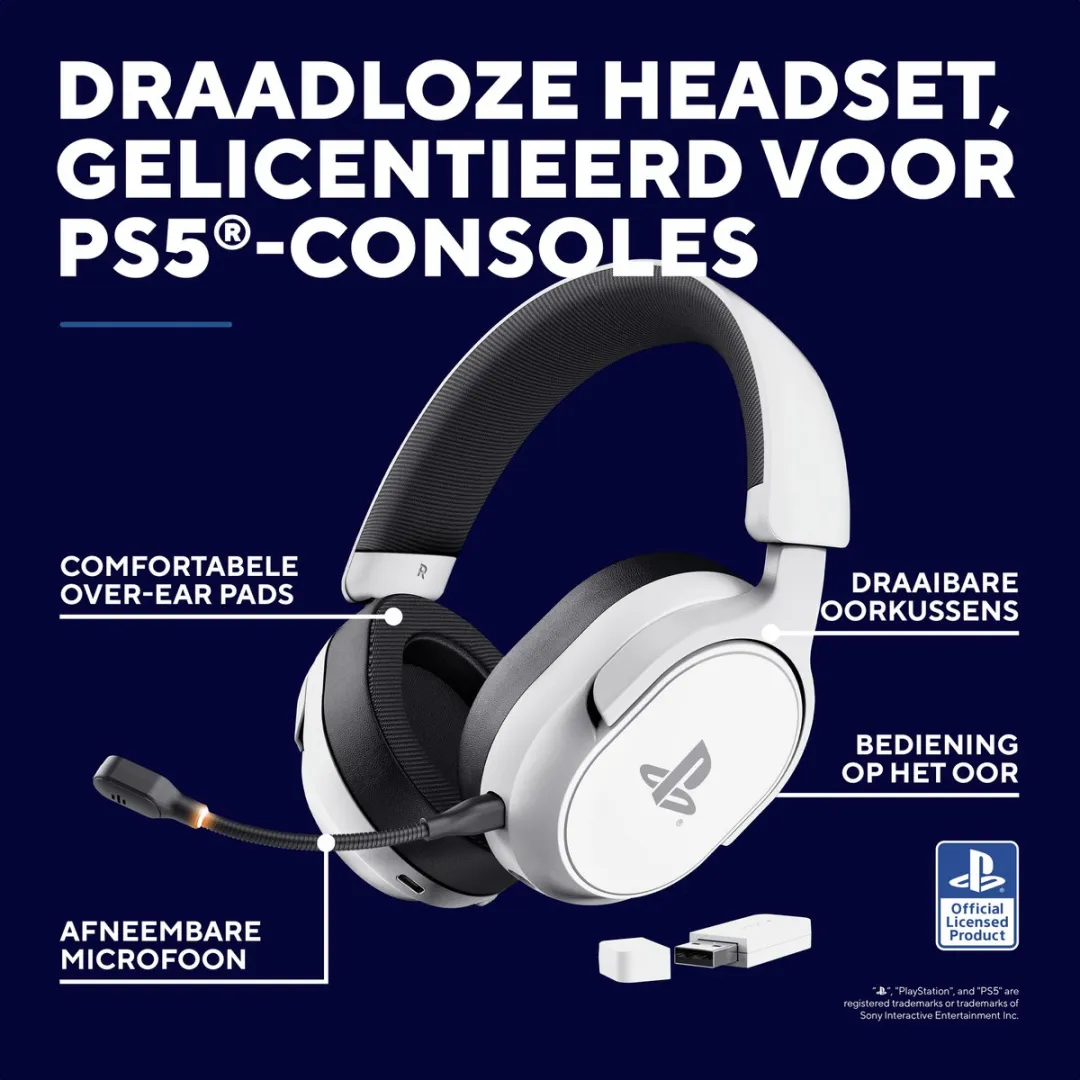 Trust GXT 499W Forta Draadloze Gaming Headset - Wit - afbeelding 6 van 6