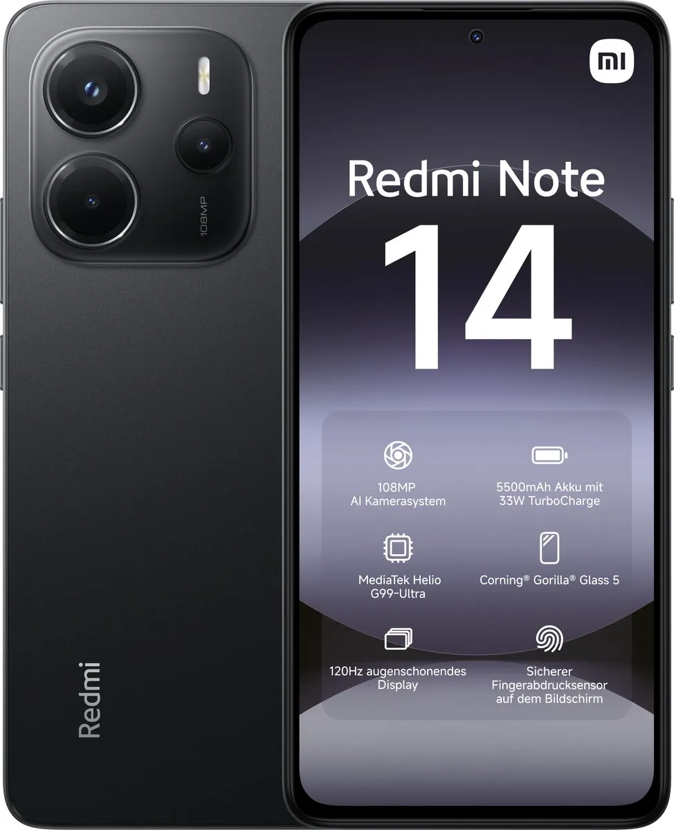 Xiaomi Redmi Note 14 - 6GB/128GB - Midnight Zwart