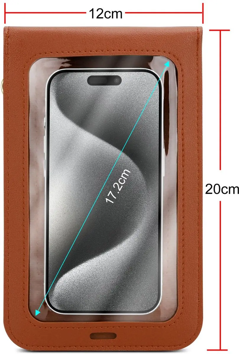 Mobielhoesje geschikt voor HTC U PLAY in BRUIN Etui Case Cover Handtas voor dame