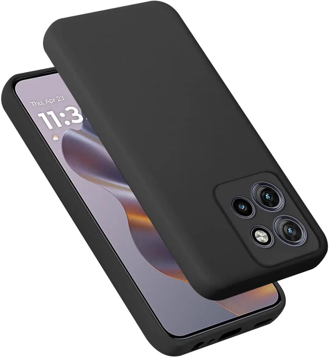 Cadorabo Hoesje geschikt voor Motorola Moto Edge 50 Neo in LIQUID ZWART