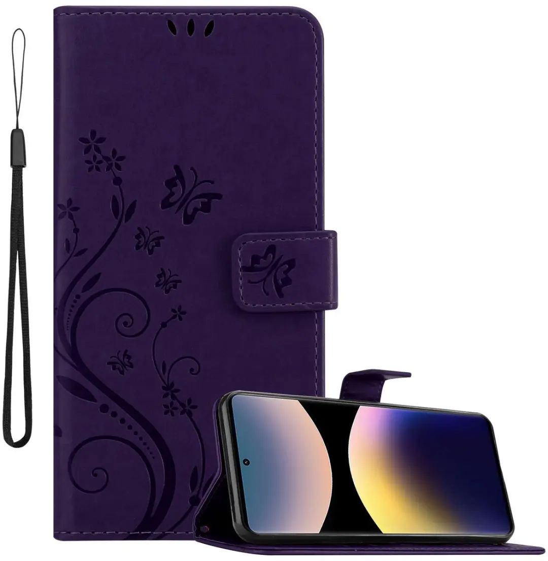 Cadorabo Hoesje geschikt voor Xiaomi RedMi Note 14 Pro 4G in BLOEMEN DONKER PAAR