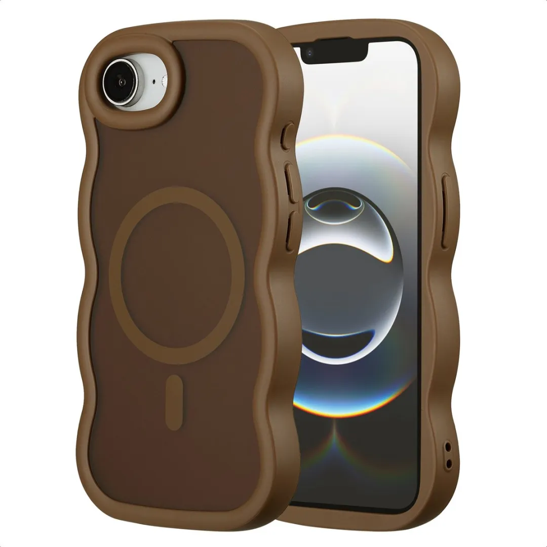 Selencia Wavy Case iPhone 16 - Mocha Brown