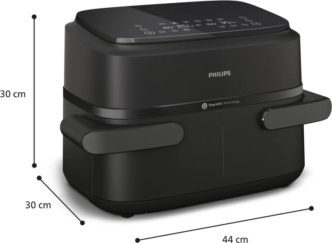 Philips Airfryer 1000 Series Dual Basket 2450W - Zwart