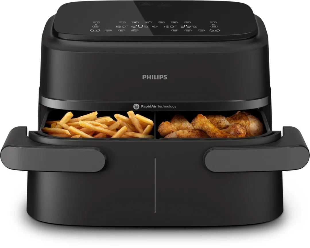 Philips Airfryer 1000 Series Dual Basket 2450W - Zwart - afbeelding 6 van 6