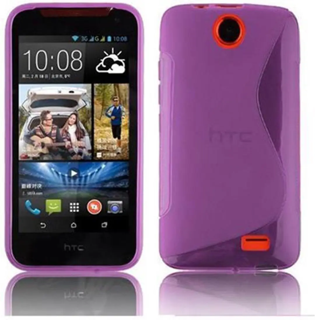 Cadorabo Hoesje geschikt voor HTC Desire 310 in LILA VIOLET - Beschermhoes gemaakt van flexibel TPU silicone Case Cover