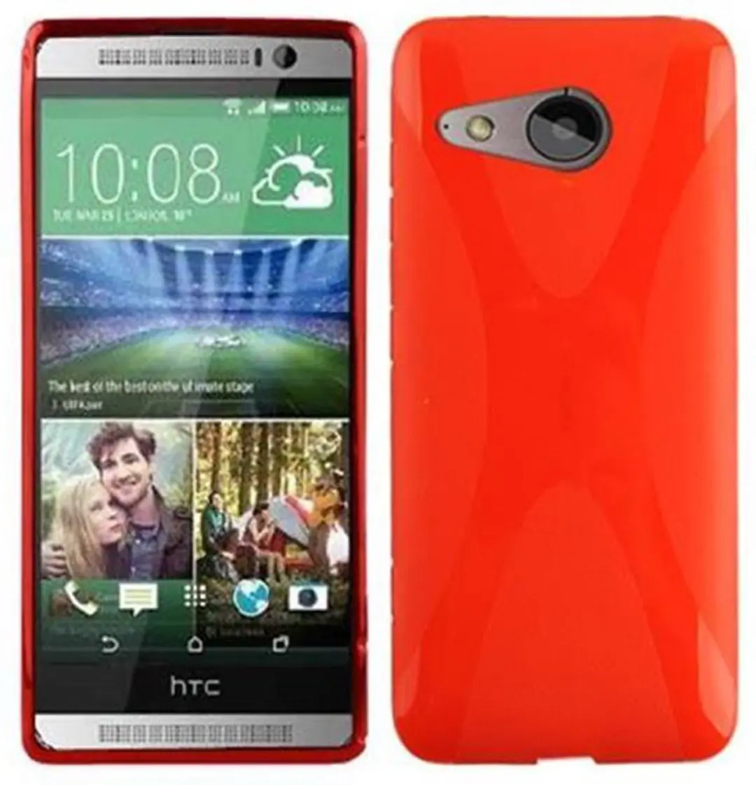 Cadorabo Hoesje geschikt voor HTC ONE M8 MINI in INFERNO ROOD