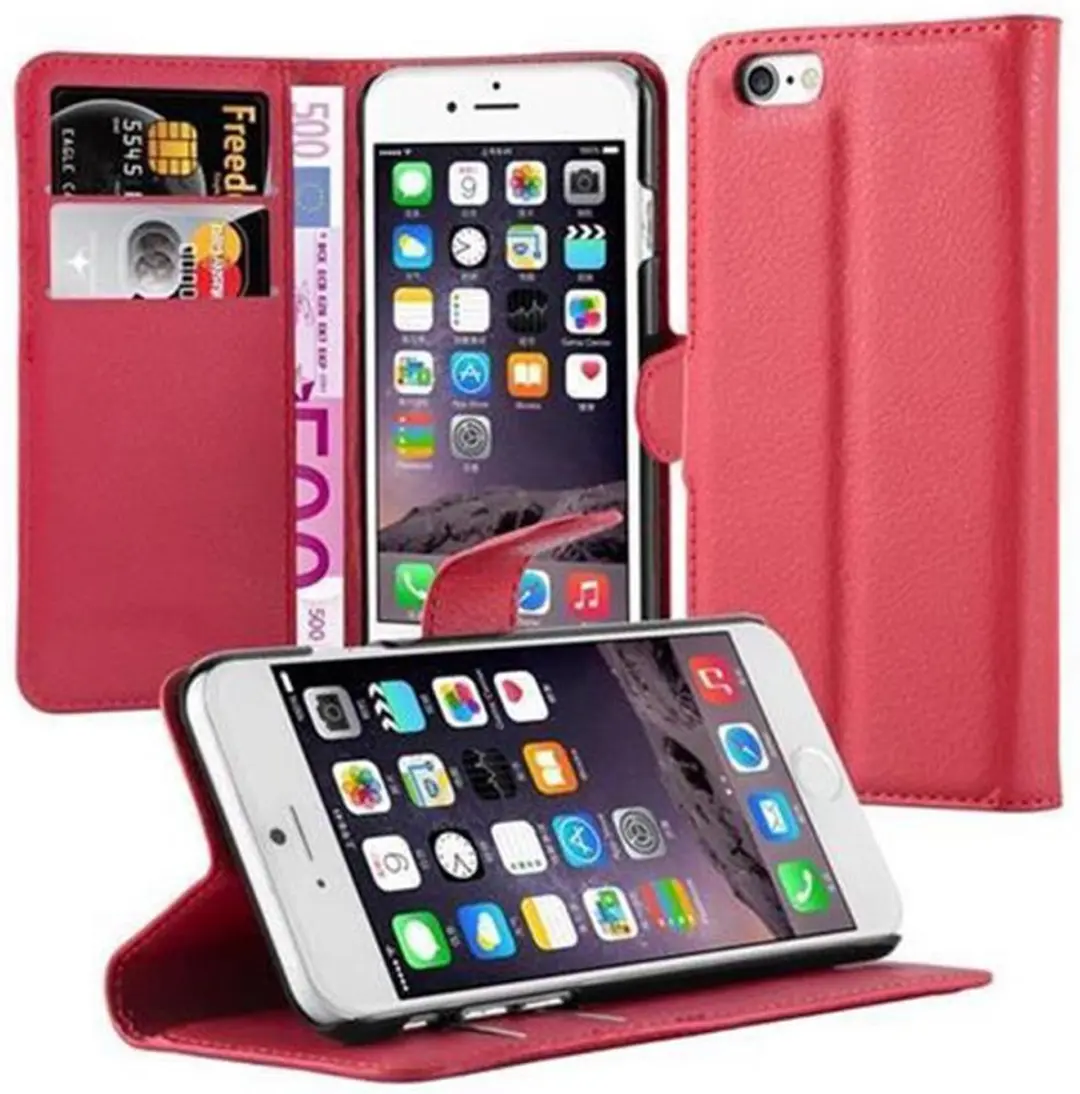 Cadorabo Hoesje geschikt voor Apple iPhone 6 / 6S in KARMIJN ROOD