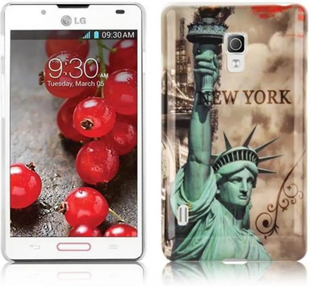 Cadorabo Hoesje geschikt voor LG OPTIMUS L7 II met NEW YORK