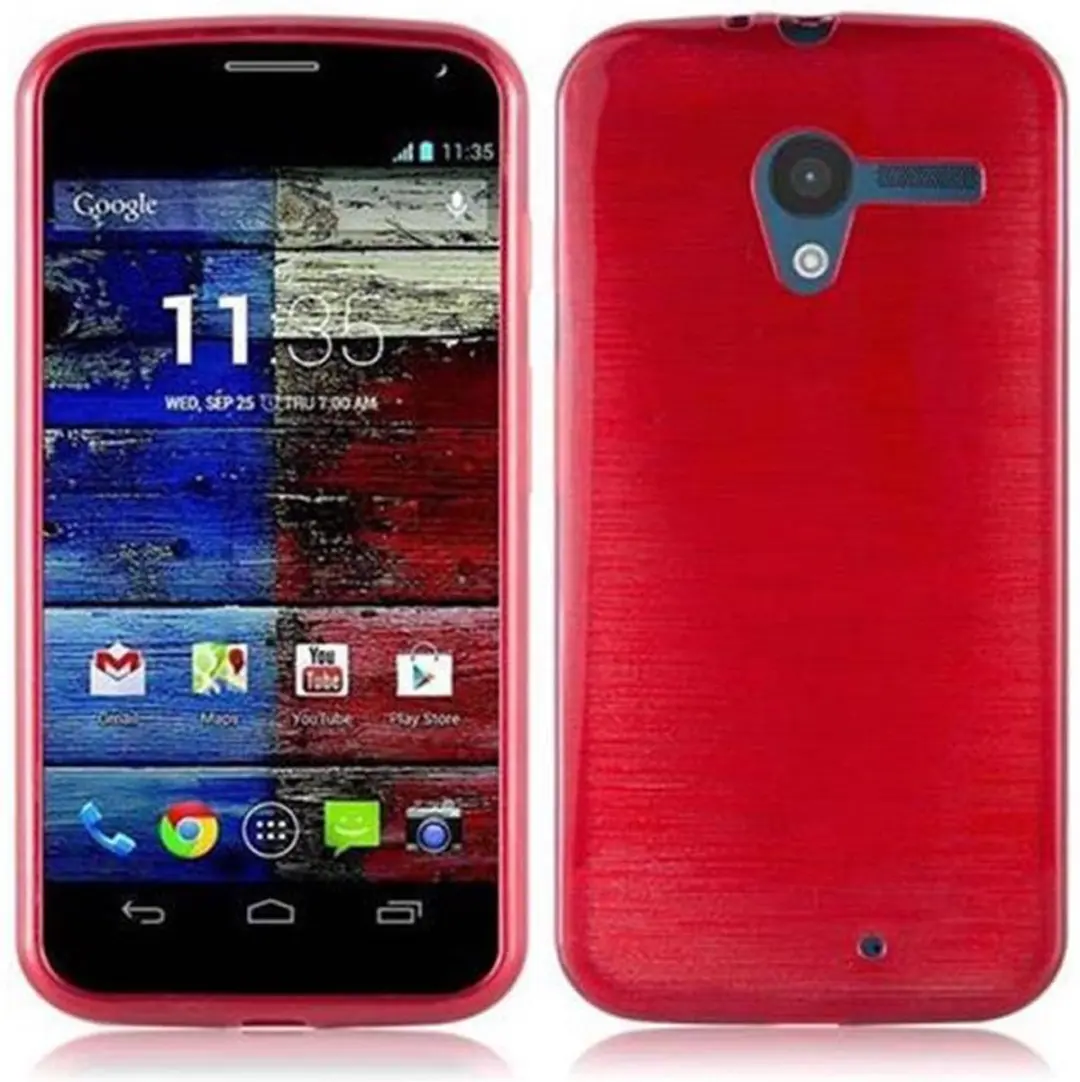 Cadorabo Hoesje geschikt voor Motorola MOTO X in ROOD - Beschermhoes van flexibel TPU silicone Case Cover in Brushed design