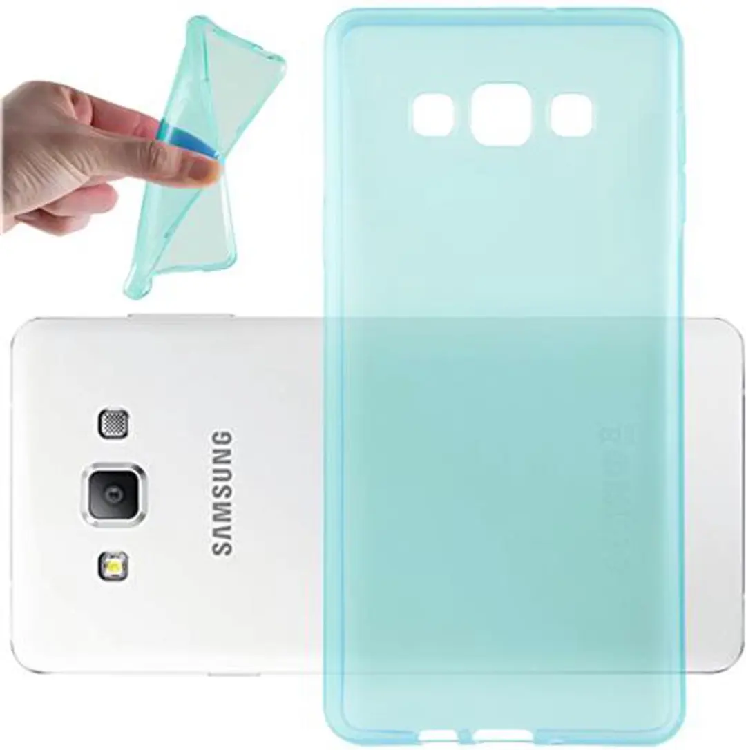 Cadorabo Hoesje geschikt voor Samsung Galaxy A7 2015 in TRANSPARANT BLAUW