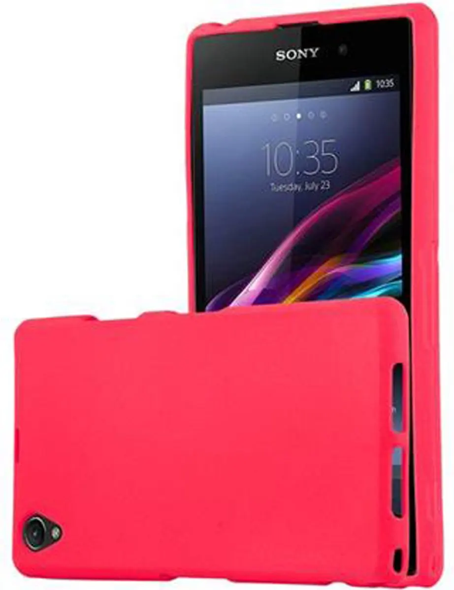 Cadorabo Hoesje geschikt voor Sony Xperia Z1 COMPACT in FROST ROOD