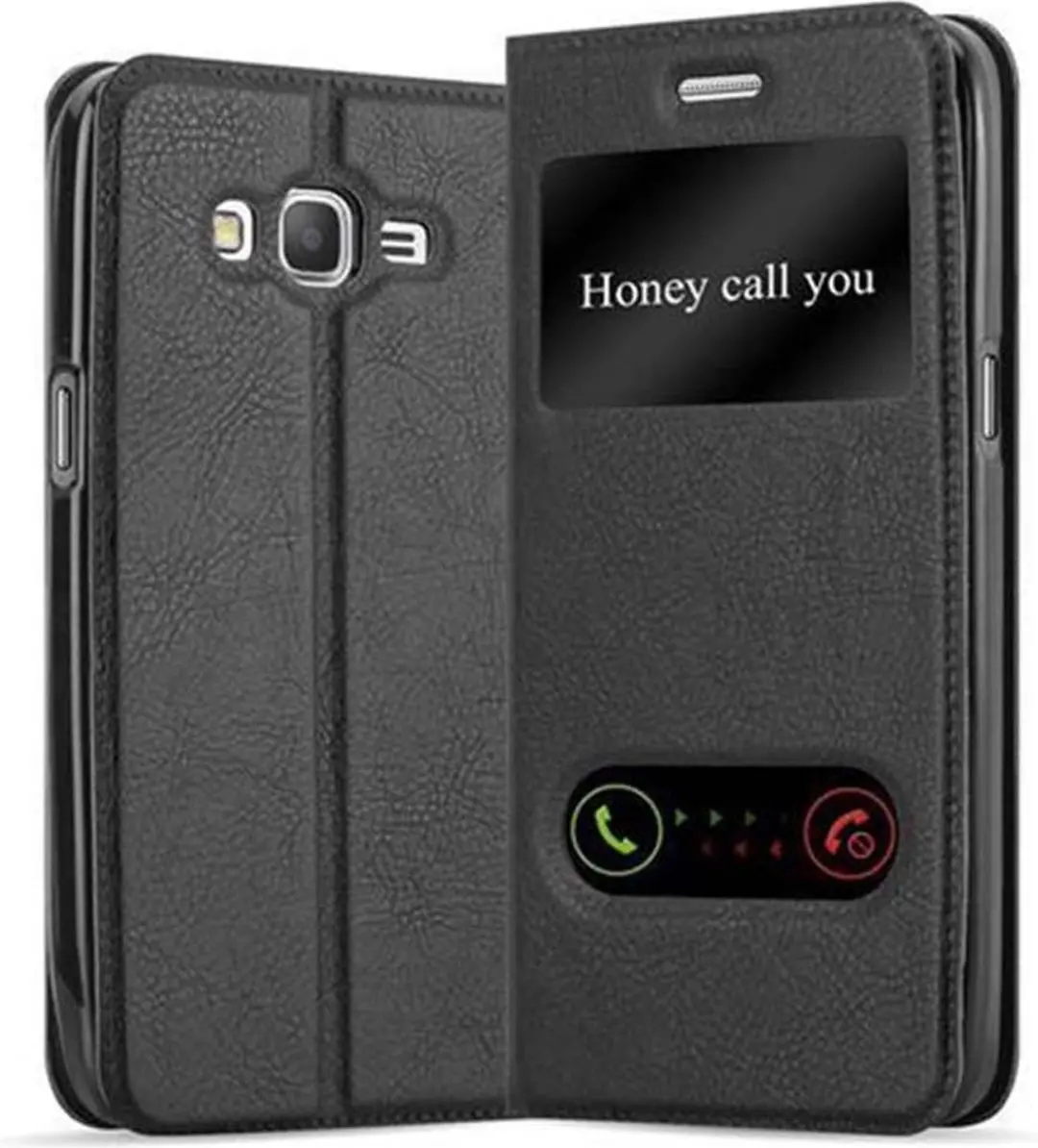 Cadorabo Hoesje geschikt voor Samsung Galaxy GRAND PRIME in KOMEET ZWART