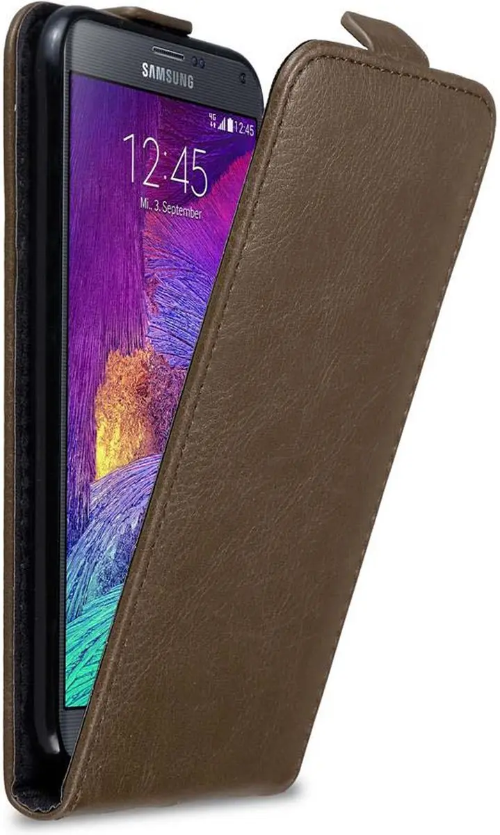 Cadorabo Hoesje geschikt voor Samsung Galaxy NOTE 4 in KOFFIE BRUIN