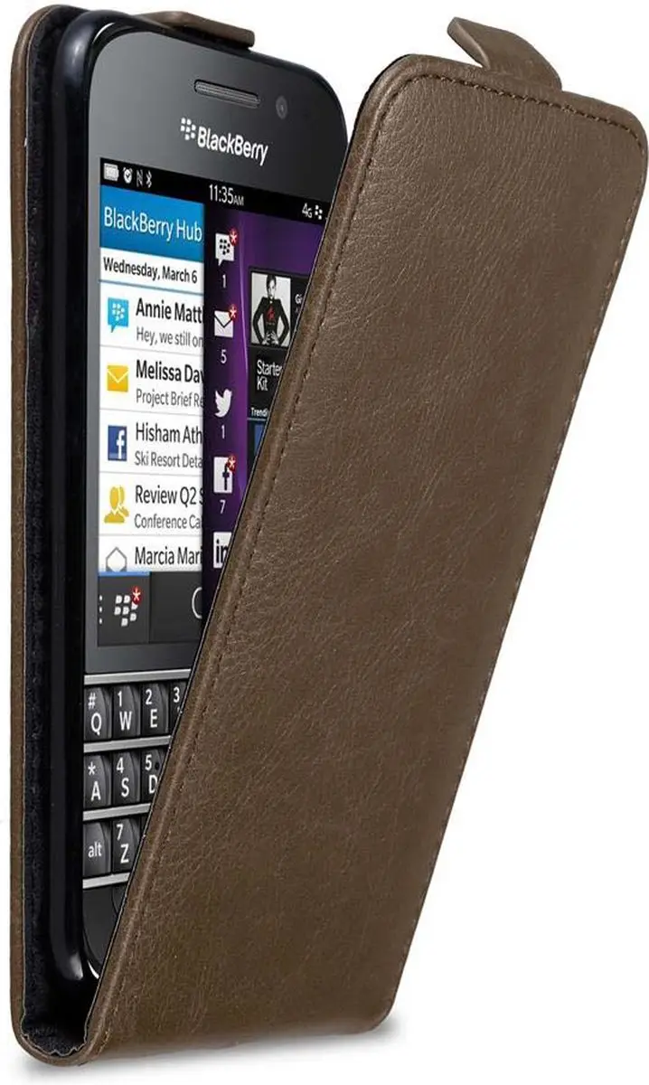 Cadorabo Hoesje geschikt voor Blackberry Q10 in KOFFIE BRUIN
