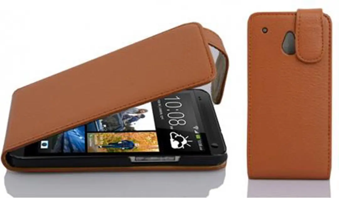 Cadorabo Hoesje geschikt voor HTC ONE M4 MINI in COGNAC BRUIN