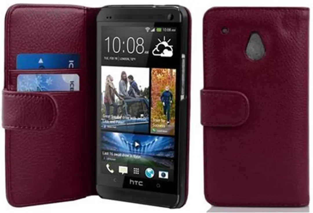 Cadorabo Hoesje geschikt voor HTC ONE M4 MINI in BORDEAUX PAARS