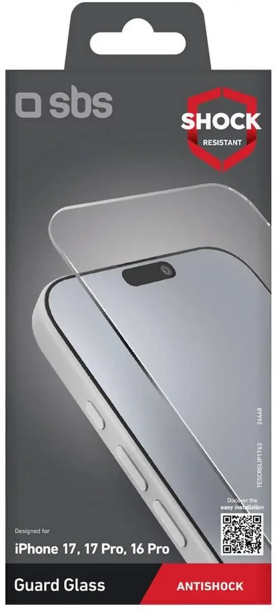 SBS TESCRGLIP1763 Screenprotector - iPhone 17/17 Pro/16 Pro - afbeelding 2 van 2