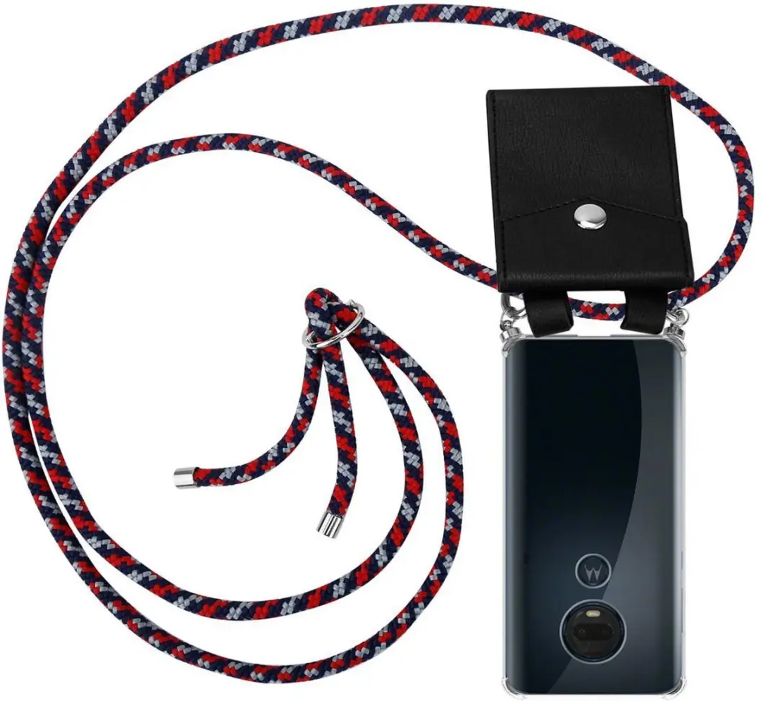 Cadorabo Hoesje geschikt voor Motorola MOTO G7 / G7 PLUS in ROOD BLAUW WIT