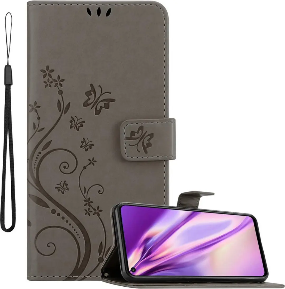 Cadorabo Hoesje geschikt voor Honor 20 / 20S / Huawei NOVA 5T in BLOEMEN GRIJS