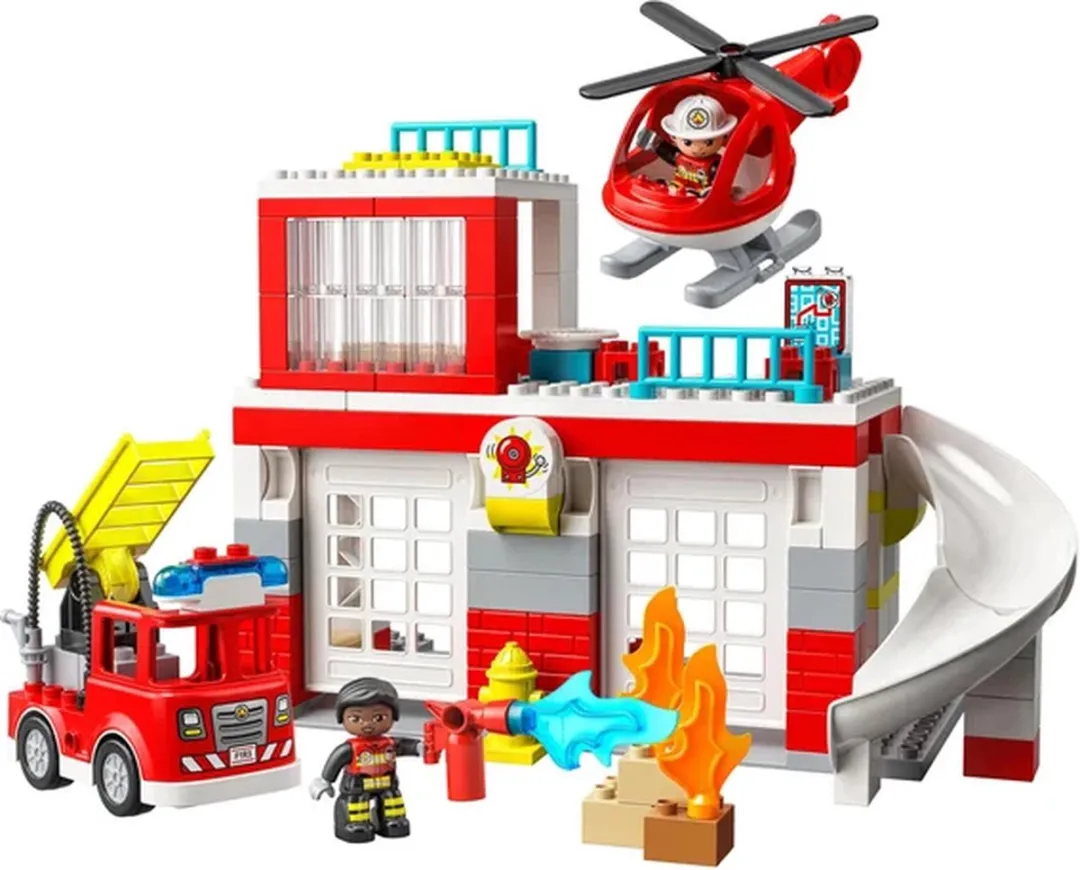 LEGO DUPLO Brandweerkazerne & Helikopter 10970 - 117 Stukken - afbeelding 6 van 6