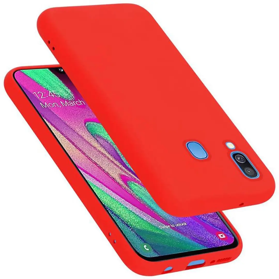 Cadorabo Hoesje geschikt voor Samsung Galaxy A40 in LIQUID ROOD