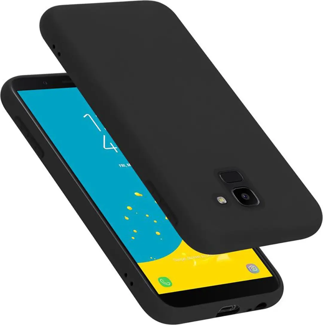 Cadorabo Hoesje geschikt voor Samsung Galaxy J6 2018 in LIQUID ZWART