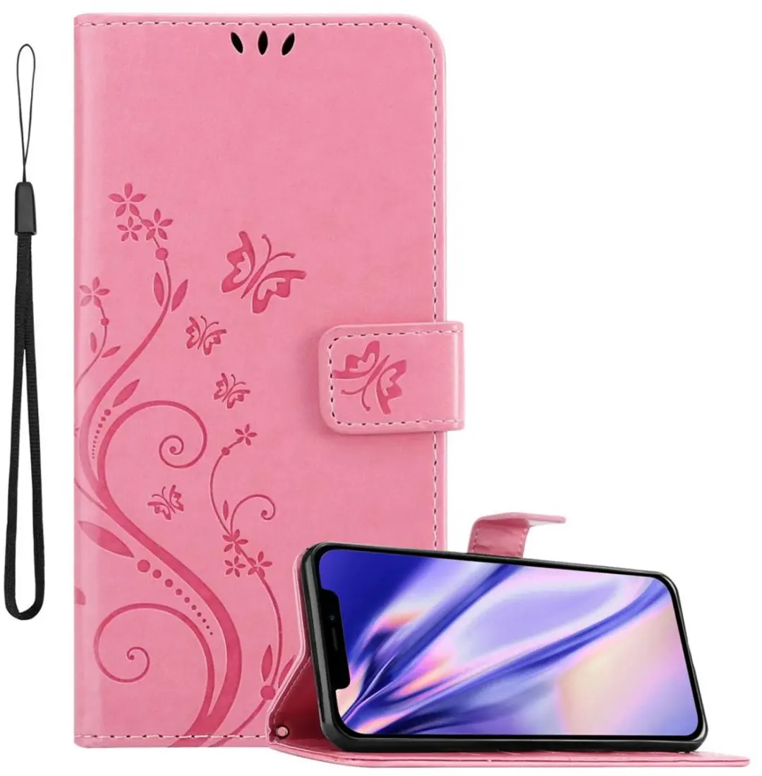Cadorabo Hoesje geschikt voor Apple iPhone 12 MINI in BLOEMEN ROZE