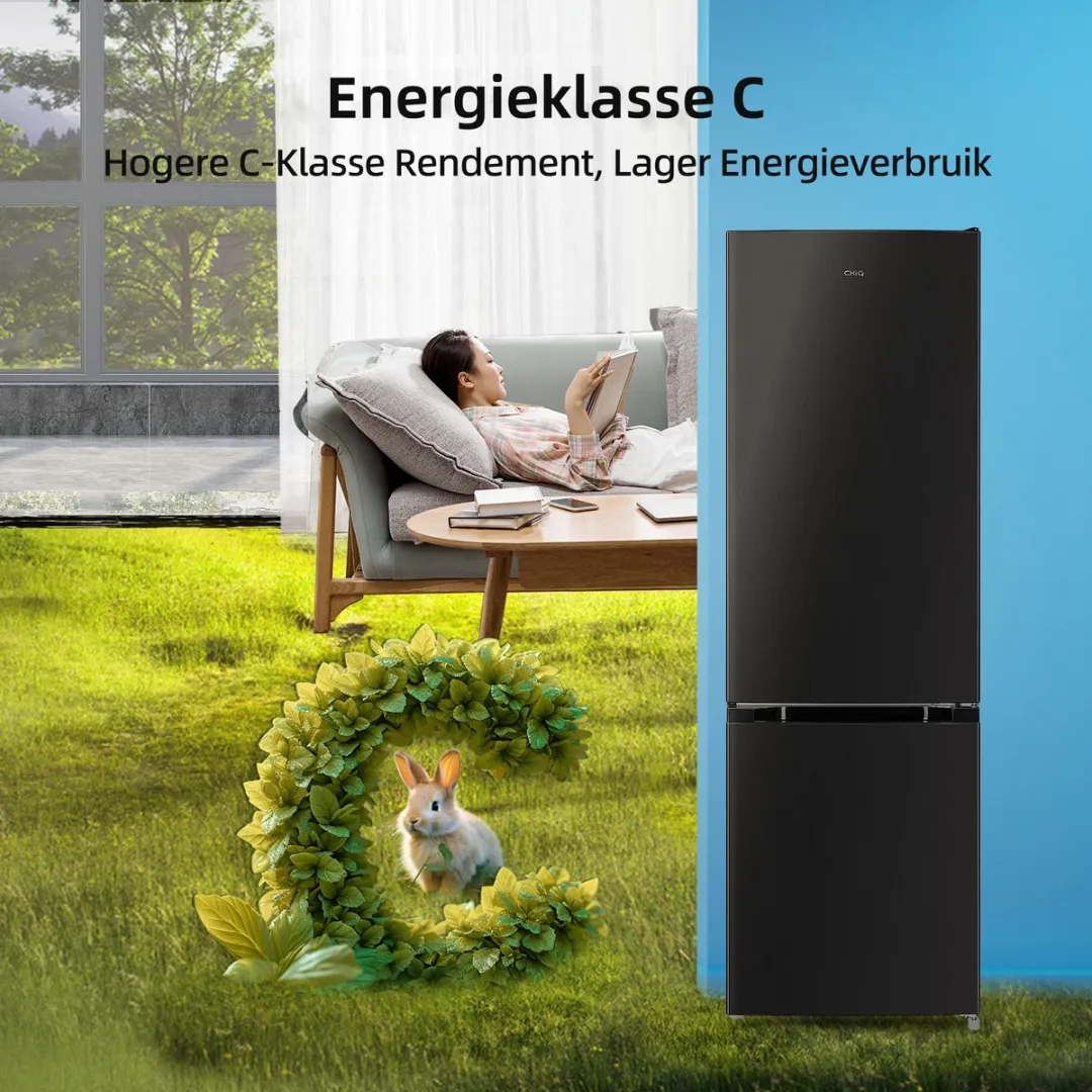 CHiQ CBM260LC Koel-Vriescombinatie 262L - Donker RVS