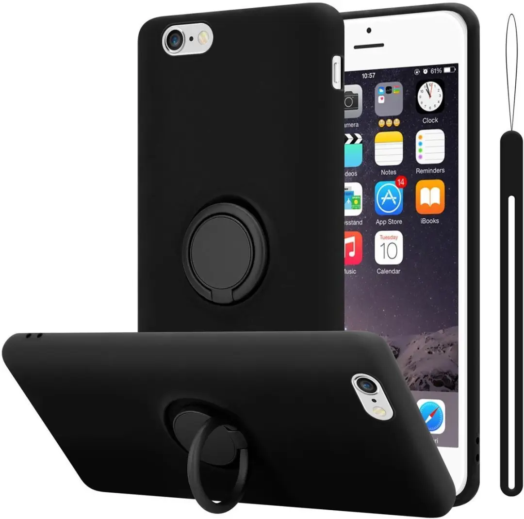 Cadorabo Hoesje geschikt voor Apple iPhone 6 PLUS / 6S PLUS in LIQUID ZWART