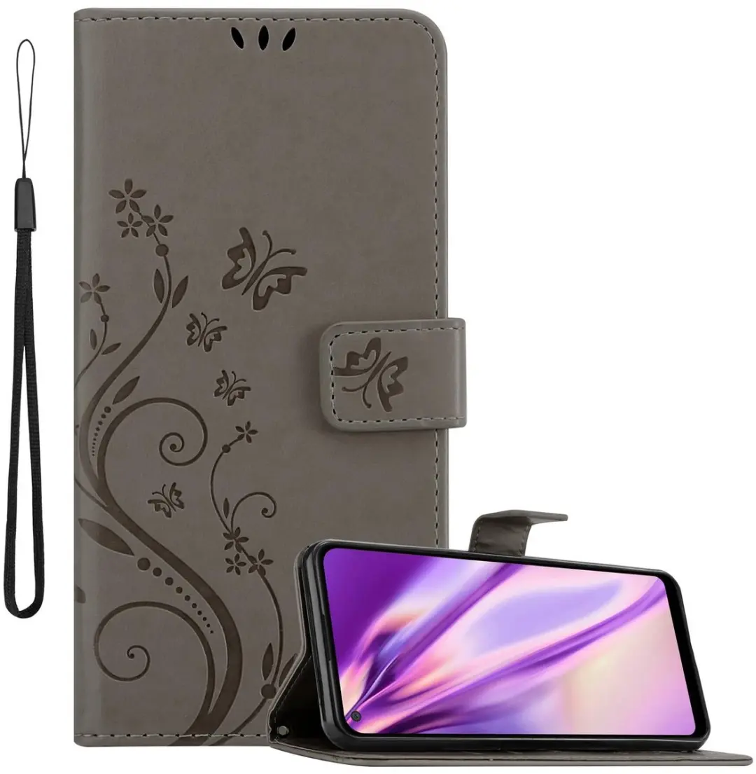 Cadorabo Hoesje geschikt voor Samsung Galaxy A11 / M11 in BLOEMEN GRIJS