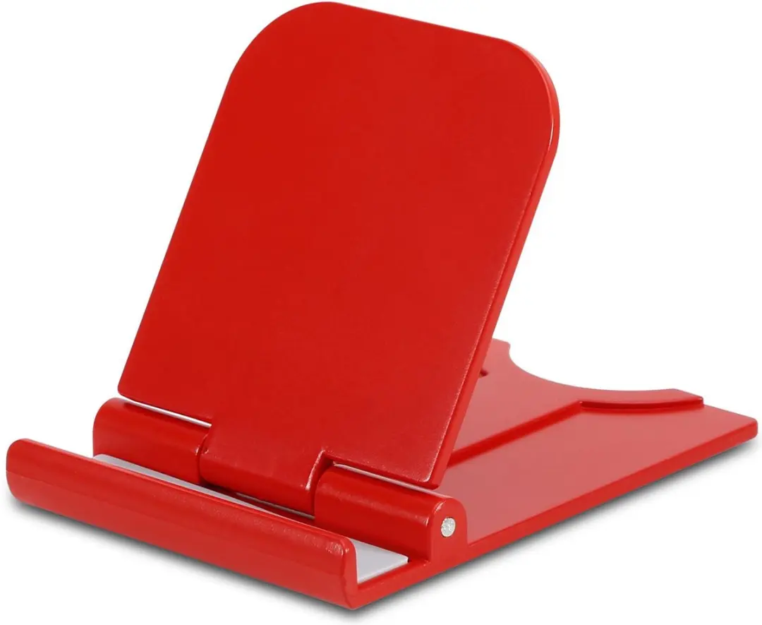 Cadorabo Mobiele telefoon tafelhouder Mobiele telefoonstandaard in ROOD geschikt voor thuis en onderweg