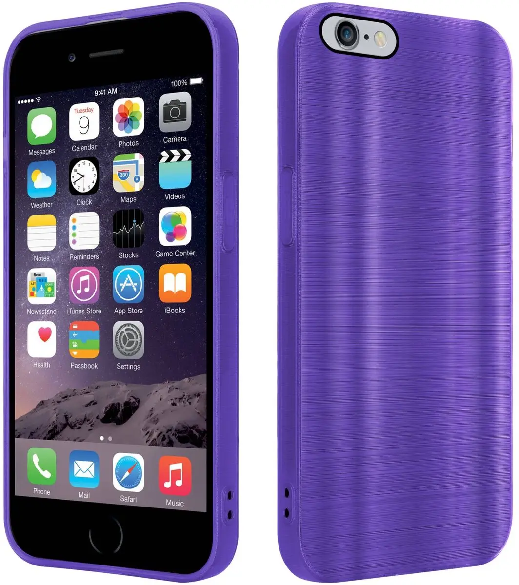 Cadorabo Hoesje geschikt voor Apple iPhone 6 PLUS / 6S PLUS in Brushed Paars