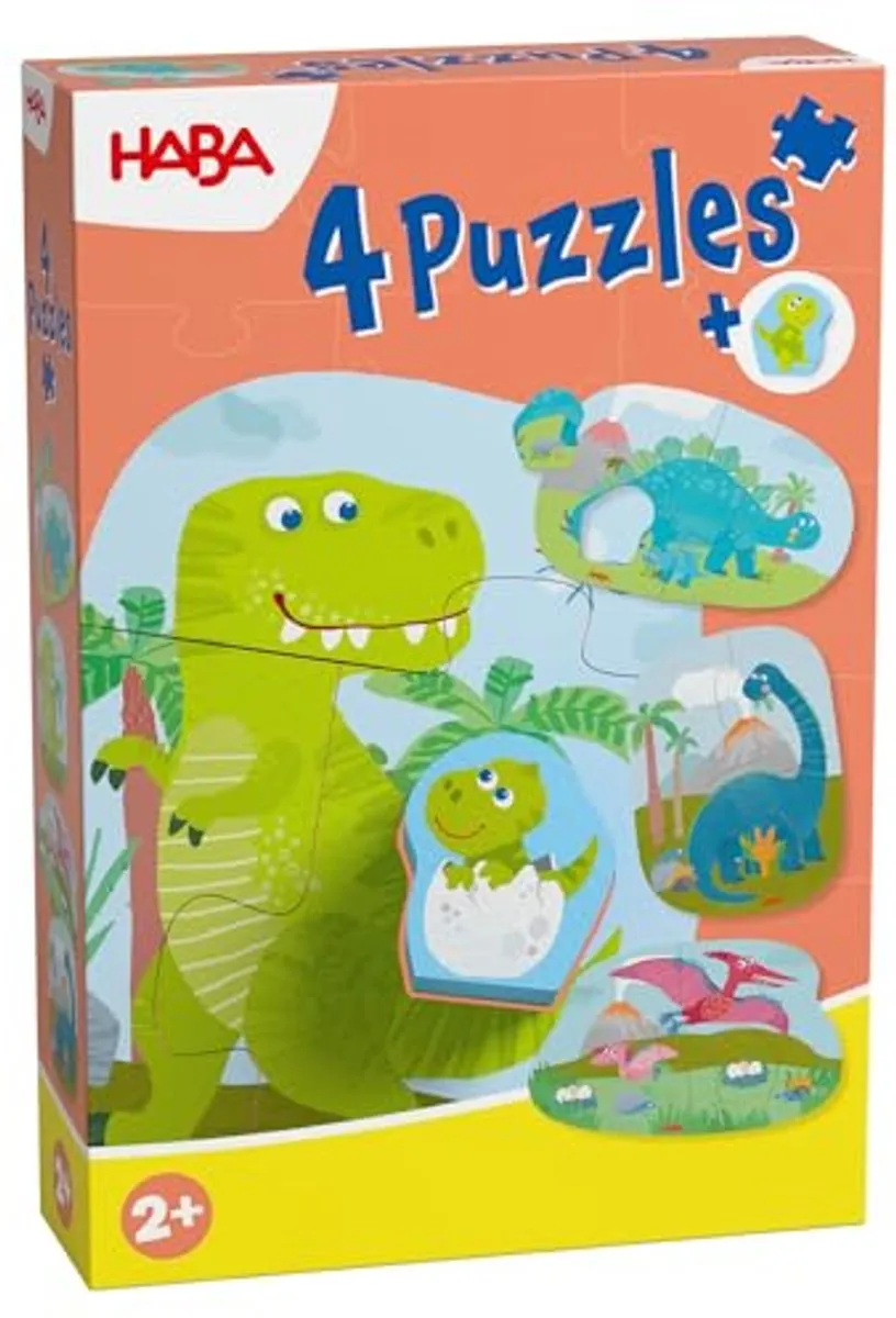 Haba 4 Eerste Puzzels Dino's Multicolor