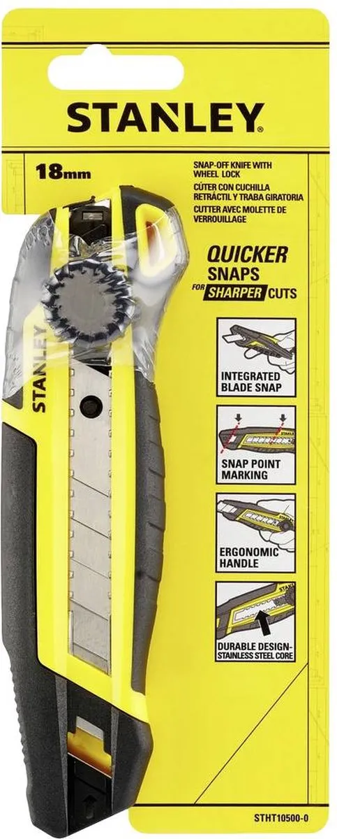 Stanley STHT10500-0 Afbreekmes 18mm Quick Snap - Geel/Zwart
