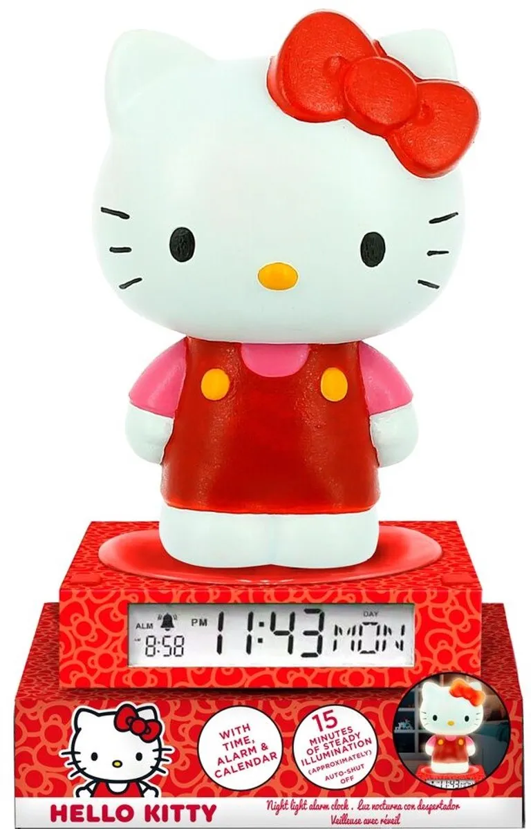 Hello Kitty 3D Nachtlamp met Wekker - Wit licht