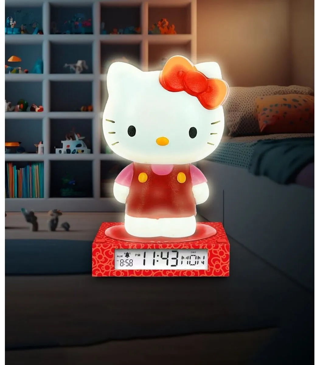 Hello Kitty 3D Nachtlamp met Wekker - Wit licht