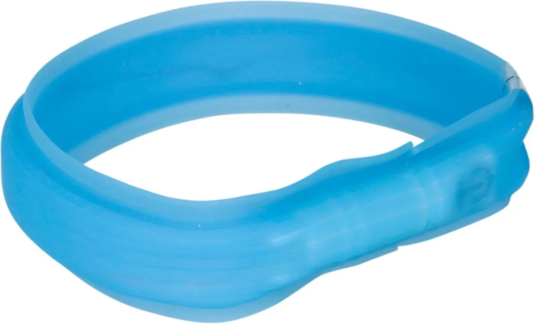 Trixie Halsband USB Flashlight Oplaadbaar Blauw 30mm