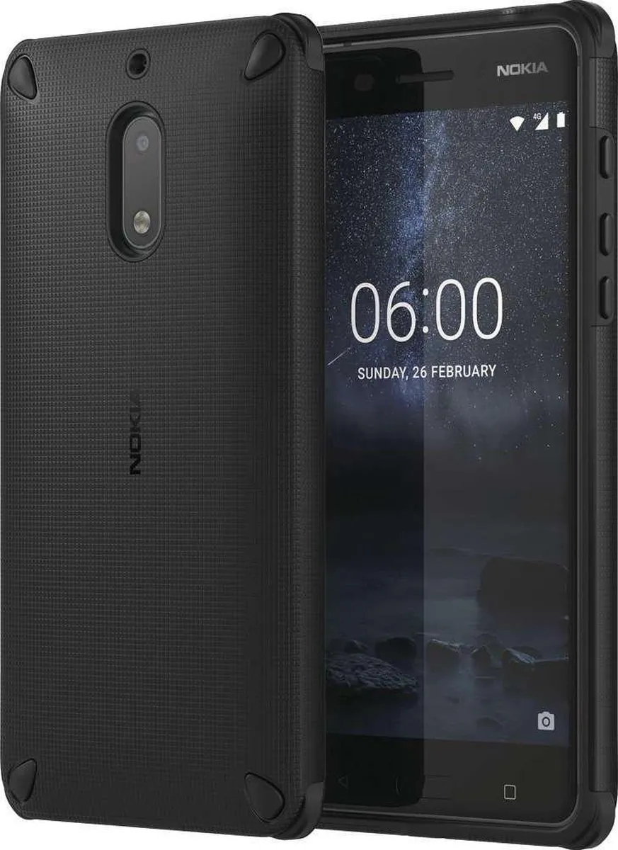 Nokia 6 Rugged Impact Hoes - Zwart - N600403101 - afbeelding 6 van 6