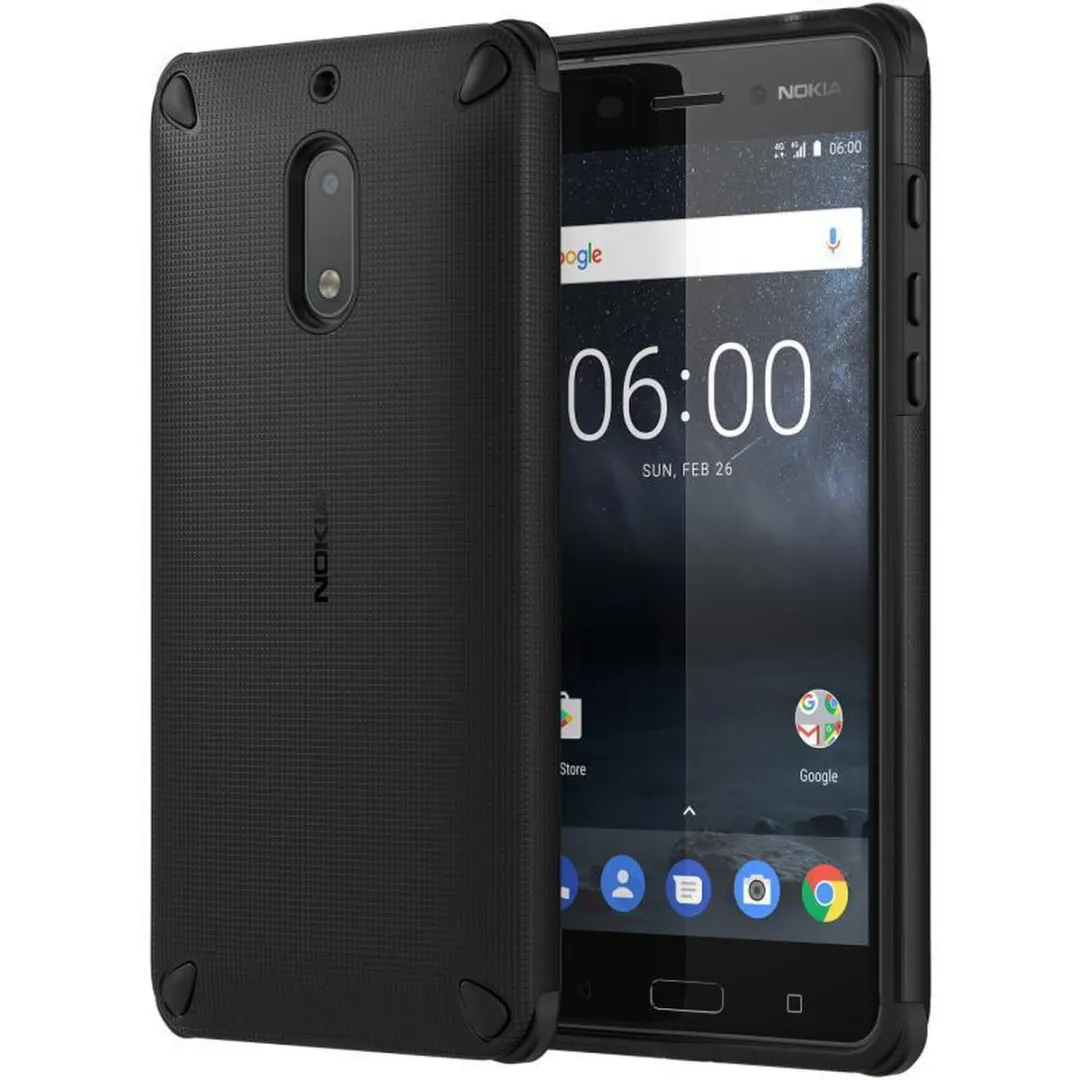 Nokia 6 Rugged Impact Hoes - Zwart - N600403101