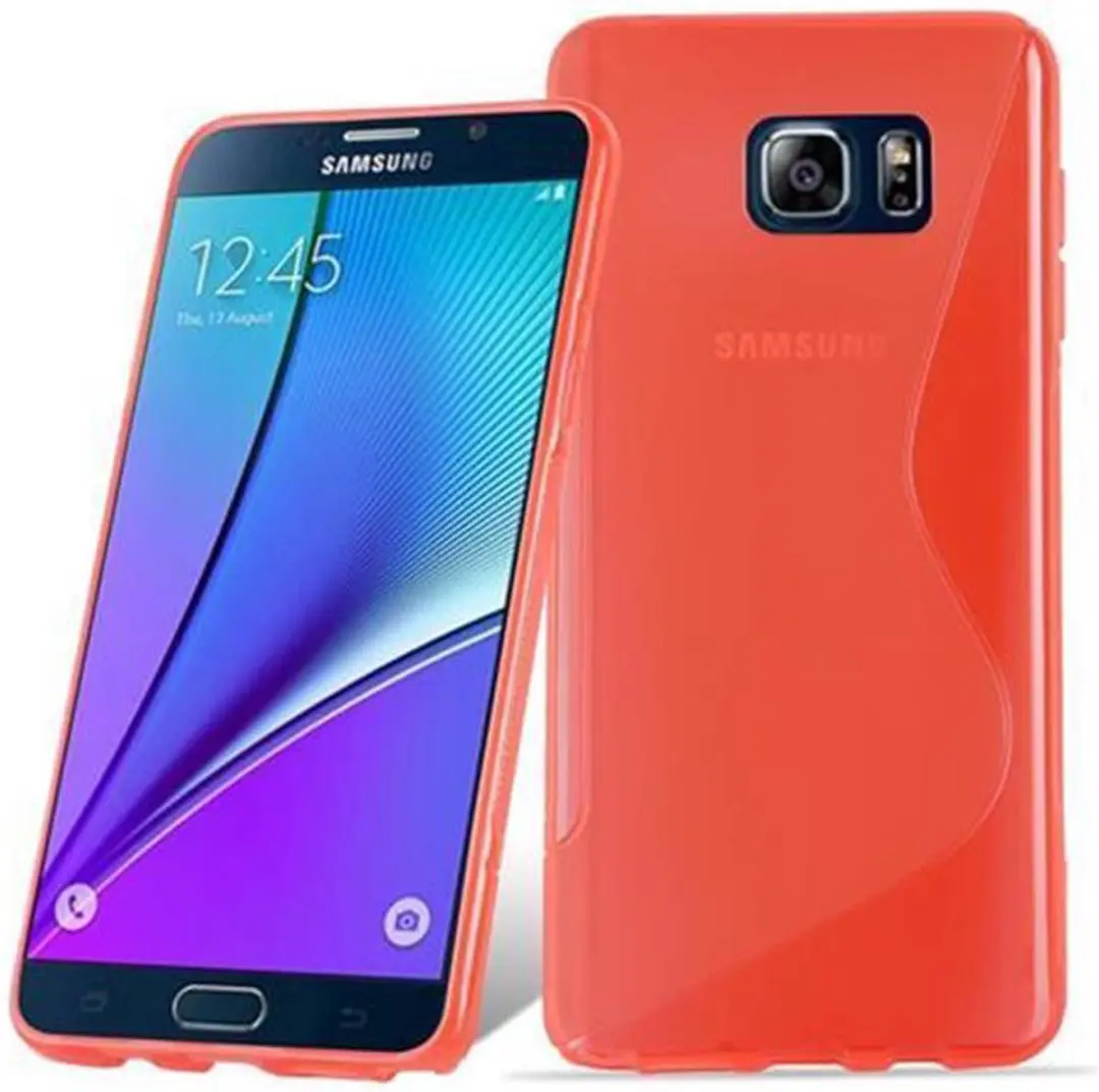 Cadorabo Hoesje geschikt voor Samsung Galaxy NOTE 5 in INFERNO ROOD