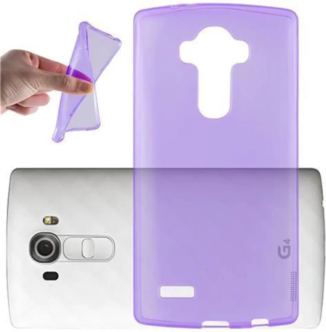 Cadorabo Hoesje geschikt voor LG G4 PRO in TRANSPARANT PAARS - Beschermhoes gemaakt van flexibel TPU Silicone Case Cover