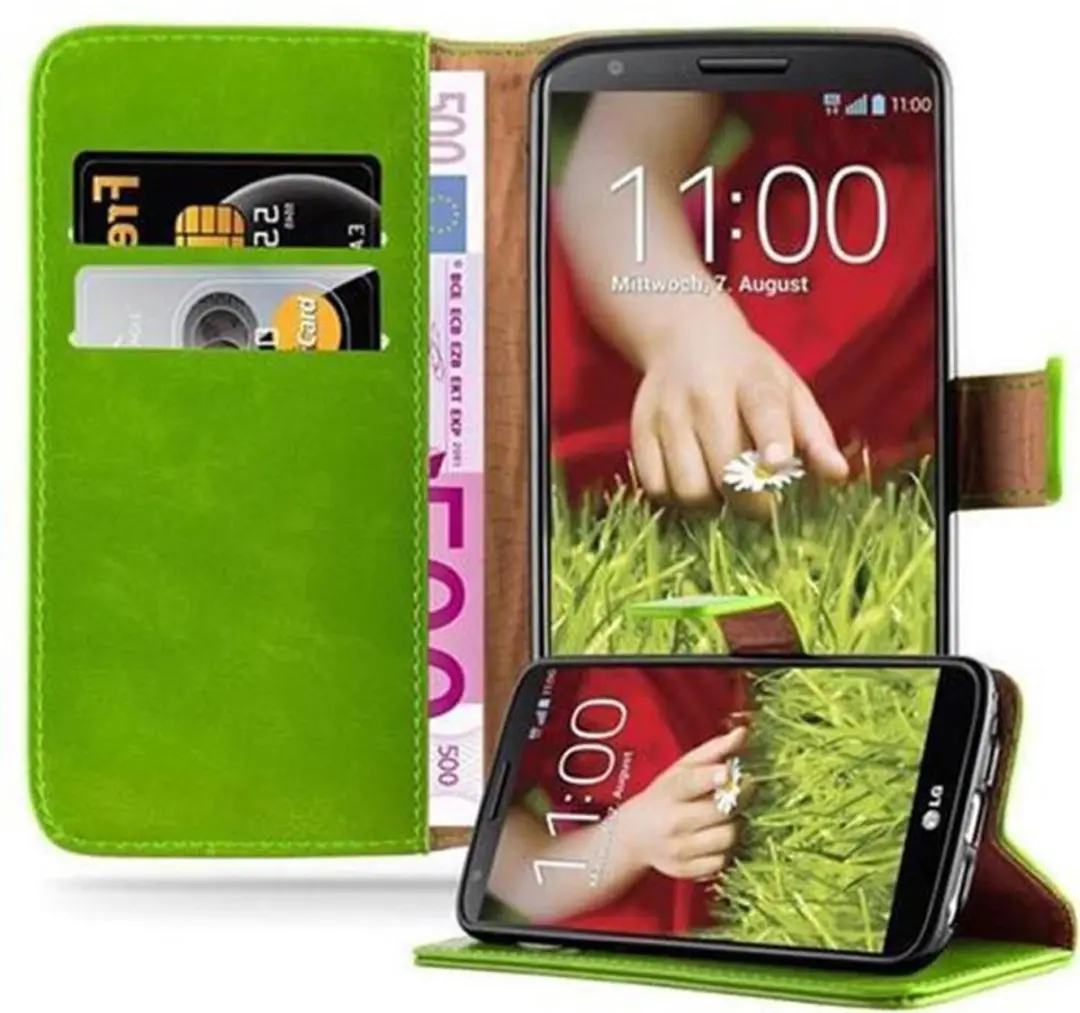 Cadorabo Hoesje geschikt voor LG G2 in GRAS GROEN