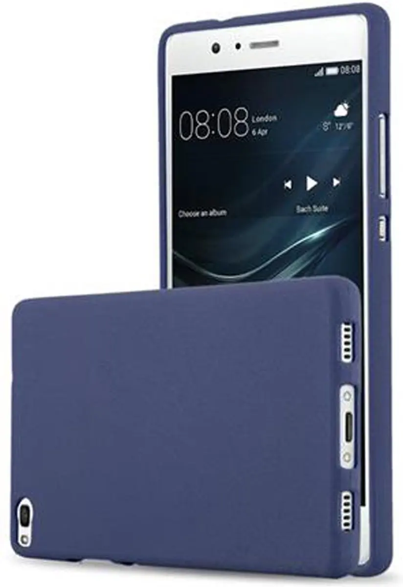 Cadorabo Hoesje geschikt voor Huawei P8 in FROST DONKER BLAUW
