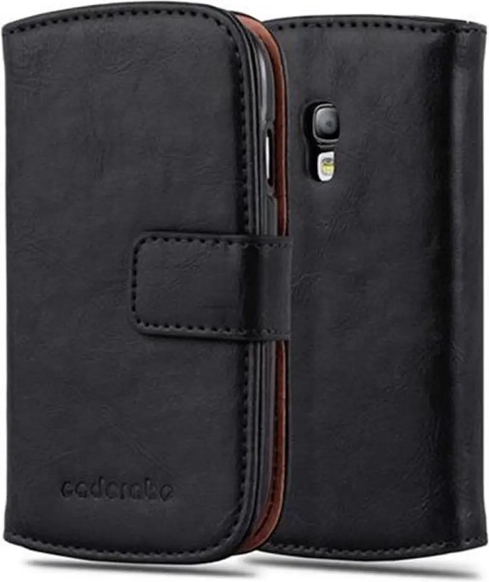 Cadorabo Hoesje geschikt voor Samsung Galaxy S3 MINI in ZWART GRAFIET