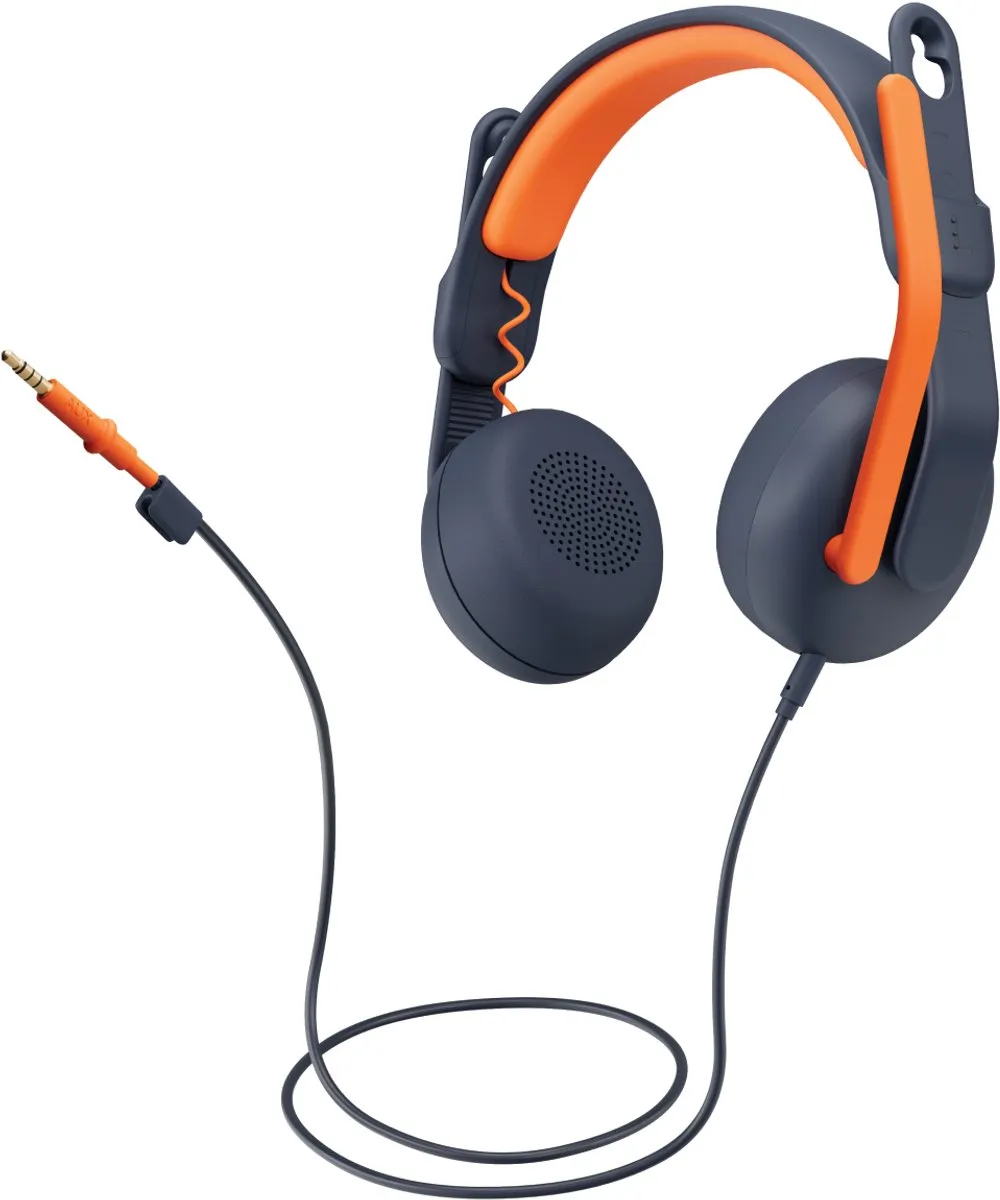 Logitech Zone Learn On-Ear Headset 981-001372 - Blauw/Oranje - afbeelding 6 van 6